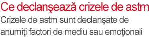 Triggerii astmului sau despre ce declanşează crizele de astm - mesaj